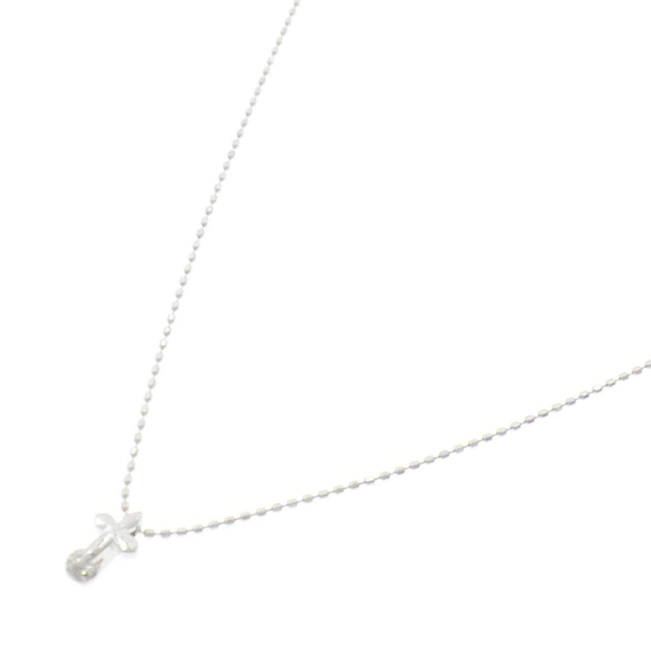 K18WG クロス ダイヤモンド ネックレス 0.10CT