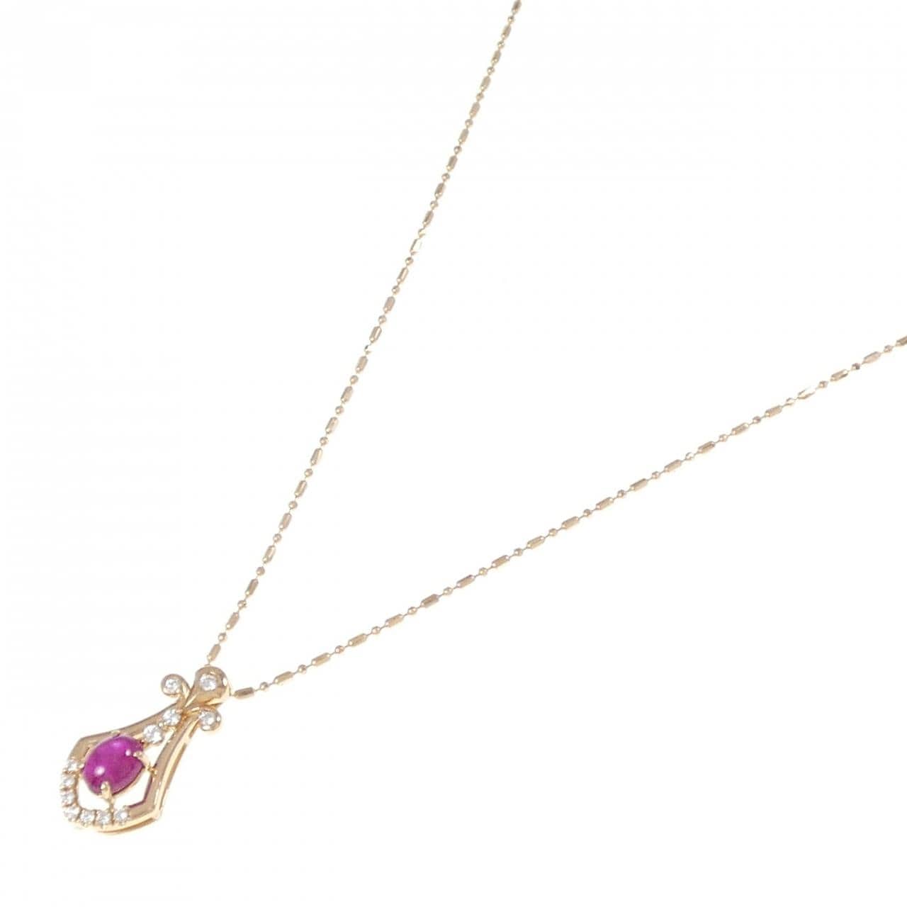 K18PG スタールビー ネックレス 0.82CT