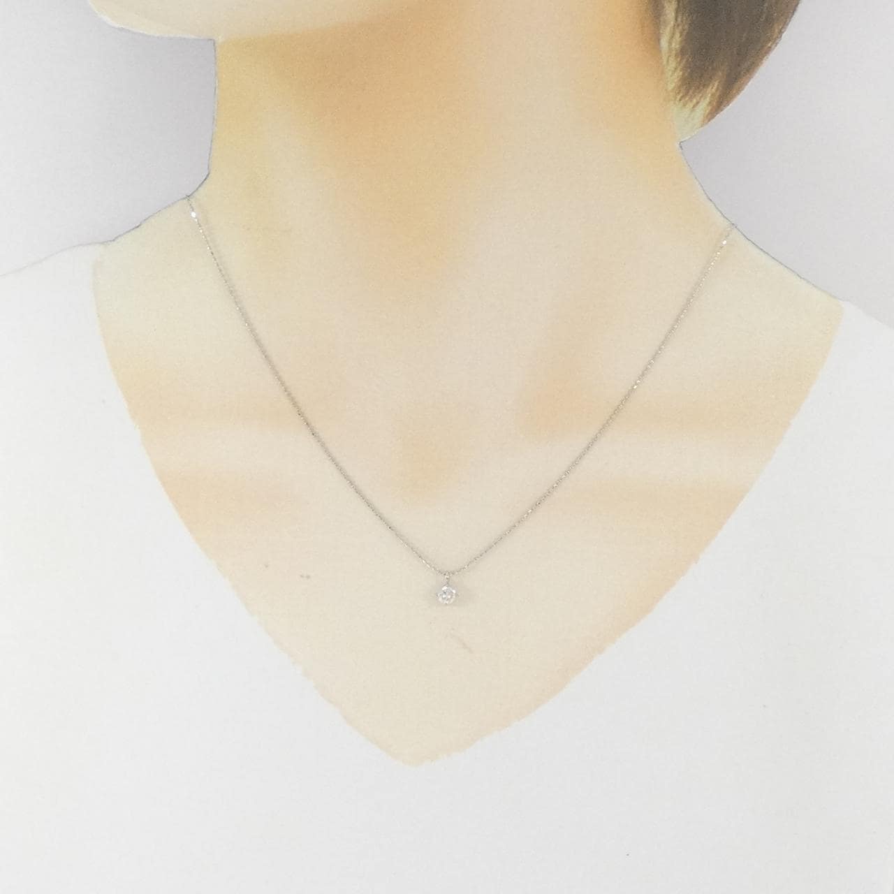 PT1000/PT850 ソリティア ダイヤモンド ネックレス 0.217CT