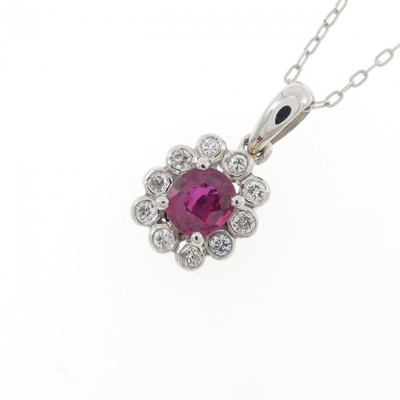PT900/PT850 ルビー ネックレス 0.38CT