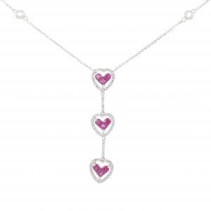 750WG ハート ルビー ネックレス 0.92CT