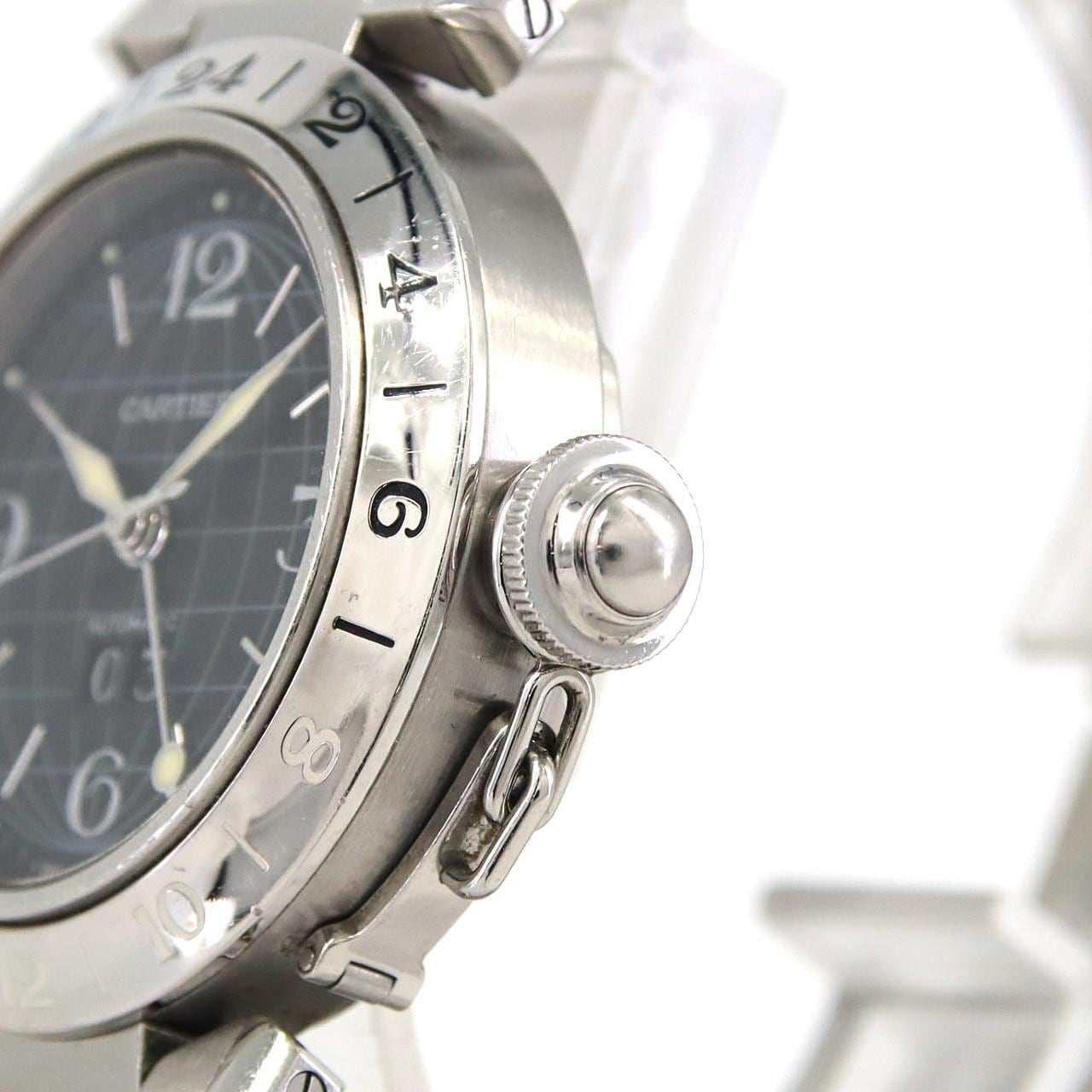 【ノーメンテナンス還元価格】カルティエ パシャC GMTグランデデイト W31049M7 SS 自動巻