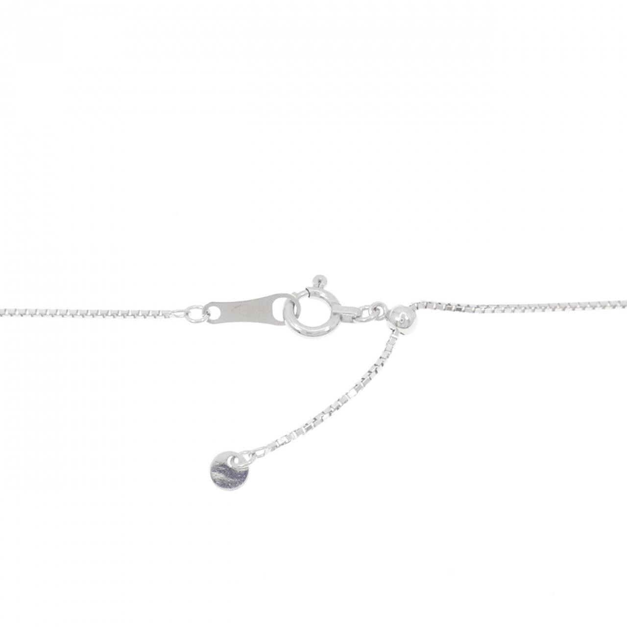 K18WG スリーストーン ダイヤモンド ネックレス 0.50CT