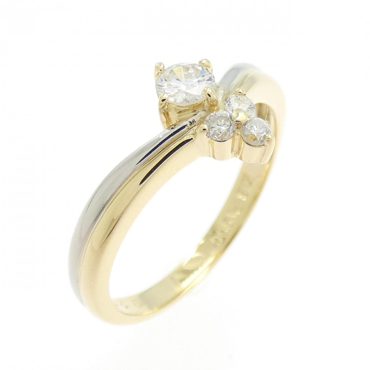 K18YG/PT900 ダイヤモンド リング 0.20CT