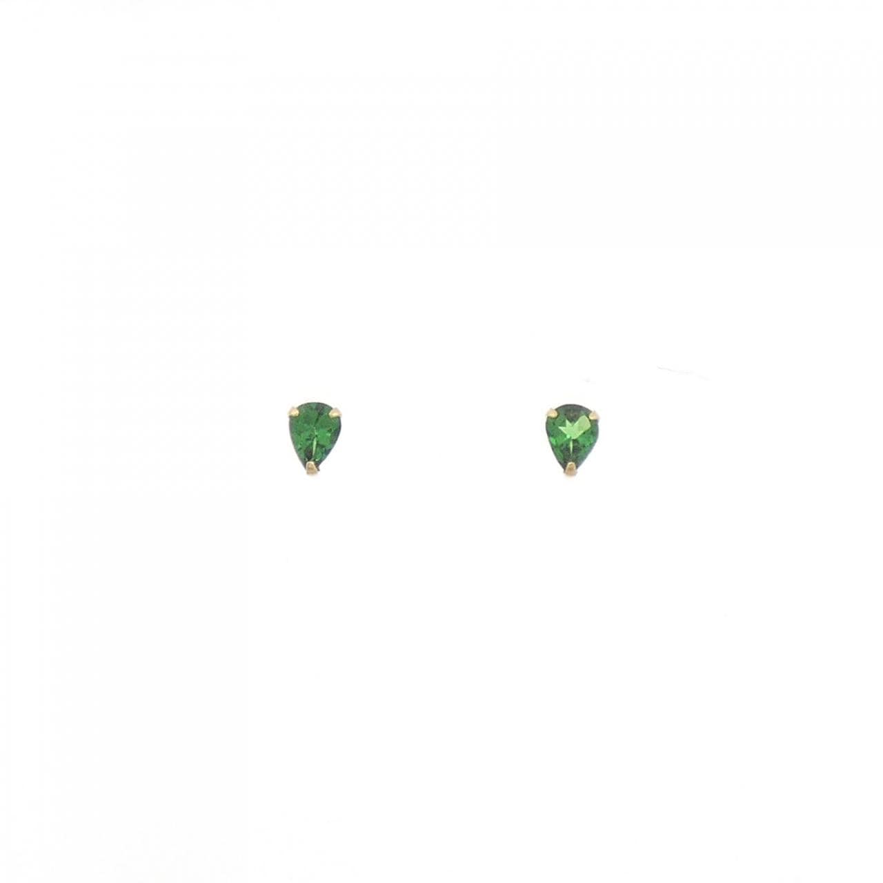 K18YG グリーンガーネット ピアス