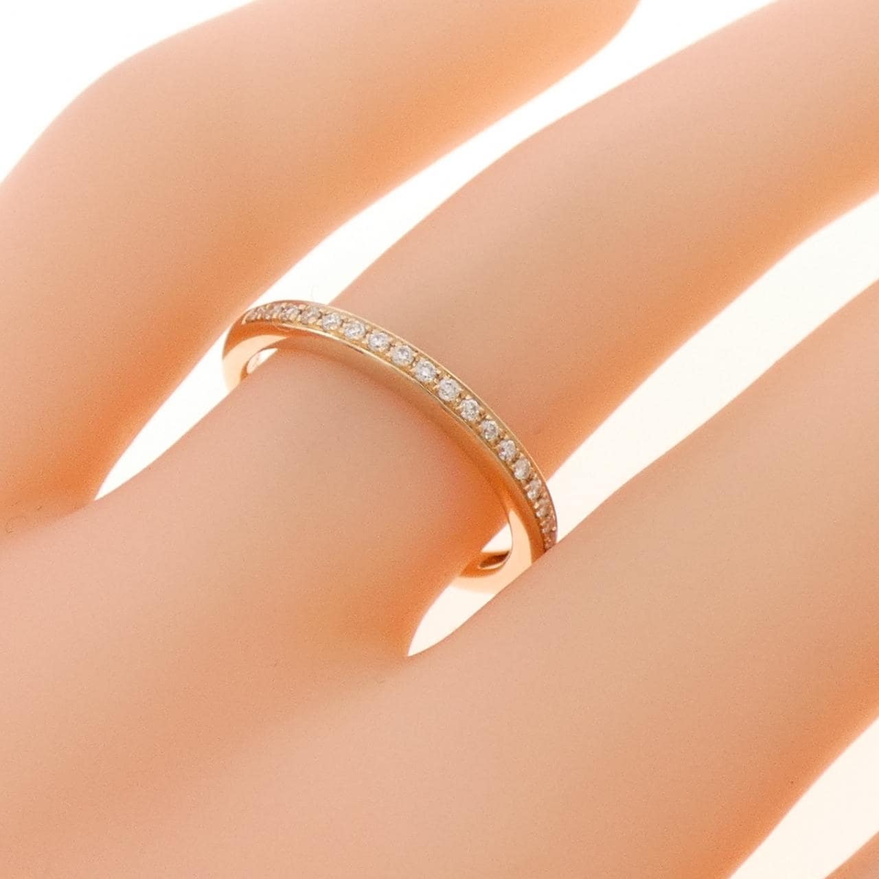 K18PG ハーフエタニティ ダイヤモンド リング 0.11CT