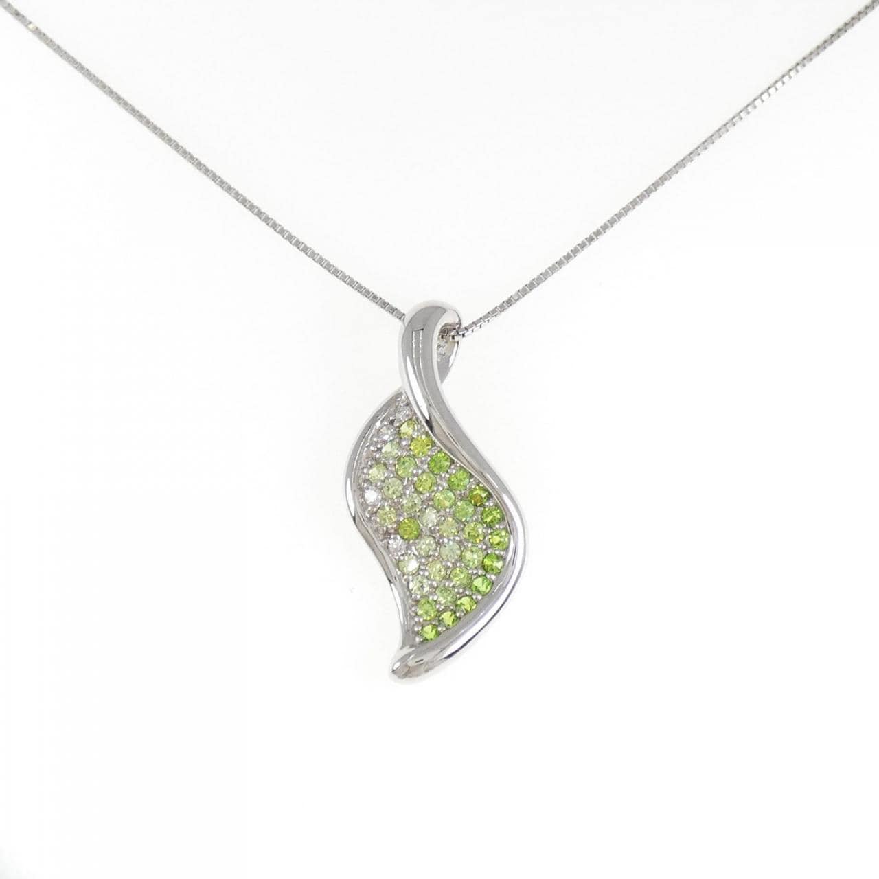 K18WG Demantoid garnet necklace 0.60CT