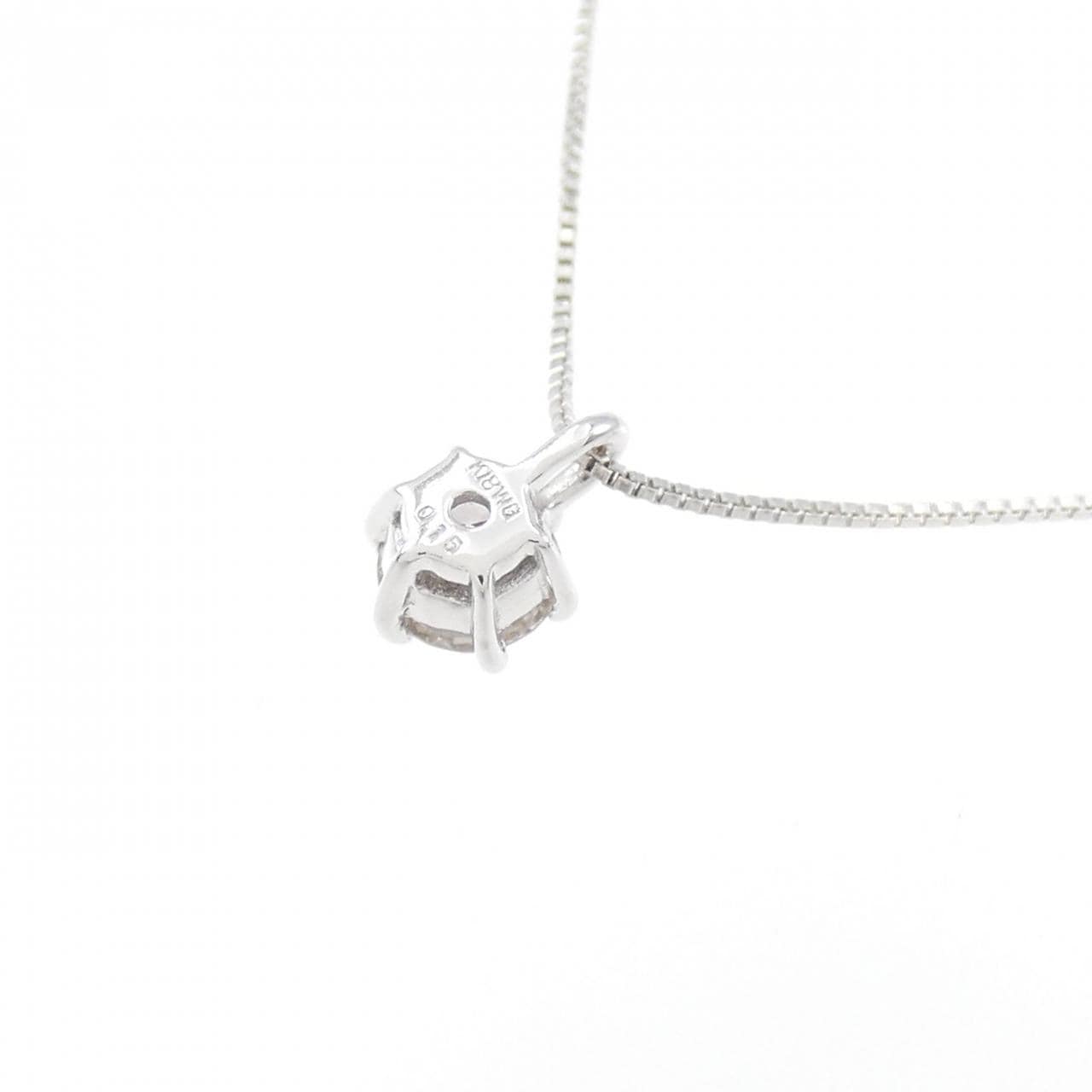 K18WG ソリティア ダイヤモンド ネックレス 0.15CT