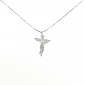 K18WG エンジェル ダイヤモンド ネックレス 0.10CT