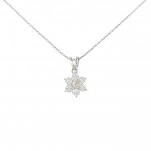 PT900/PT850 フラワー ダイヤモンド ネックレス 0.118CT LBP SI1