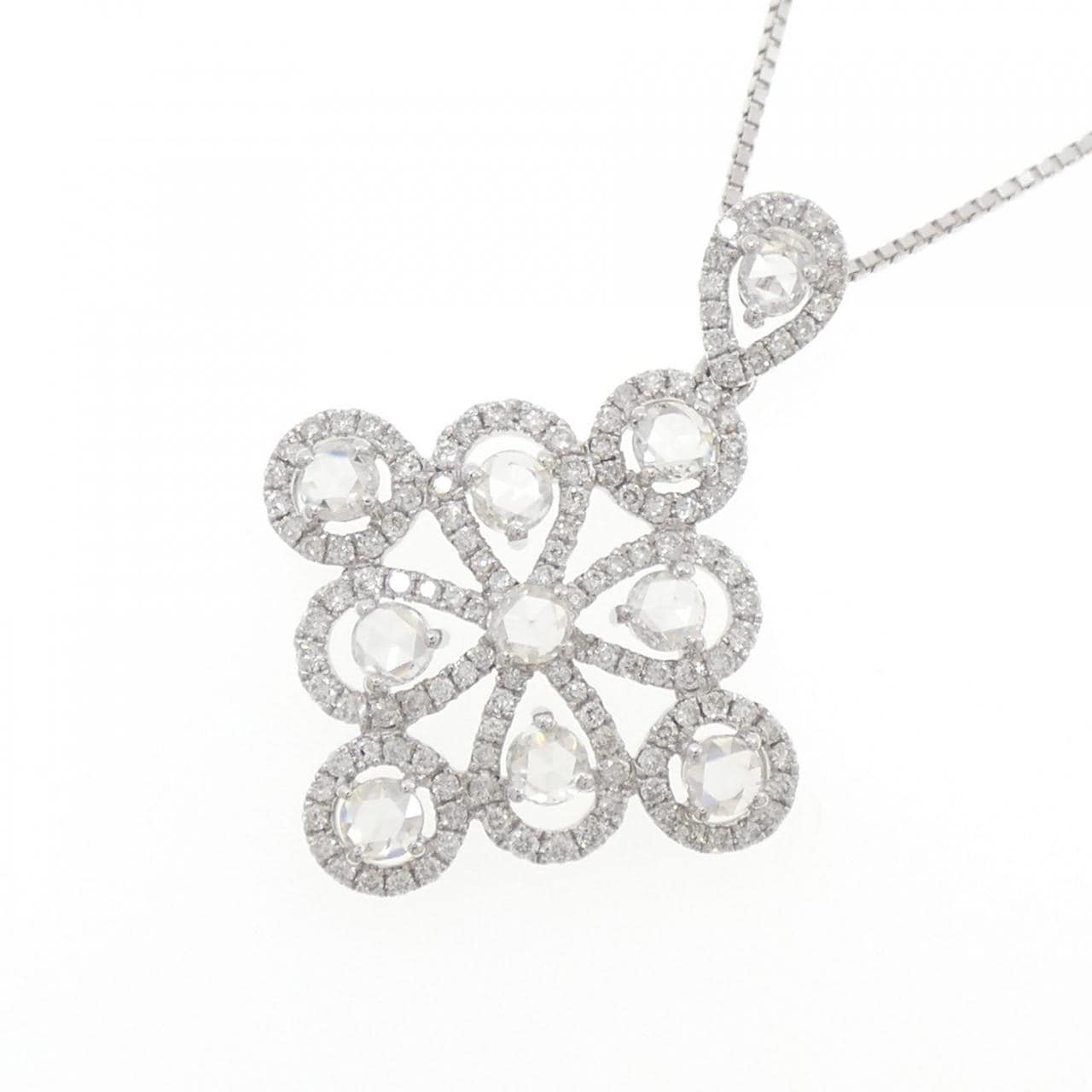 K18WG ダイヤモンド ネックレス 0.92CT