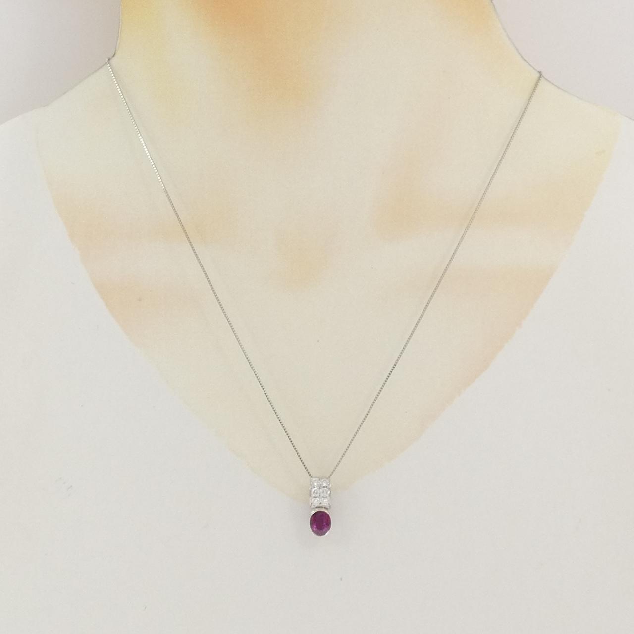 PT900/PT850 ルビー ネックレス 1.057CT
