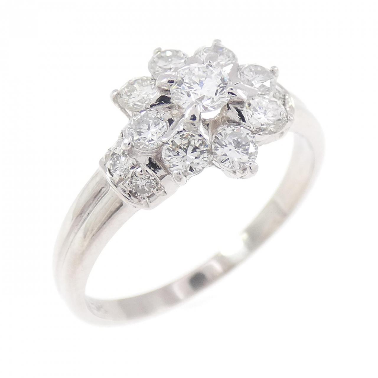 PT900 フラワー ダイヤモンド リング 0.14CT
