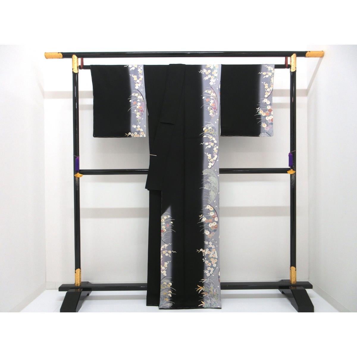 訪問着　友禅金彩加工　刺繍入りボカシ染