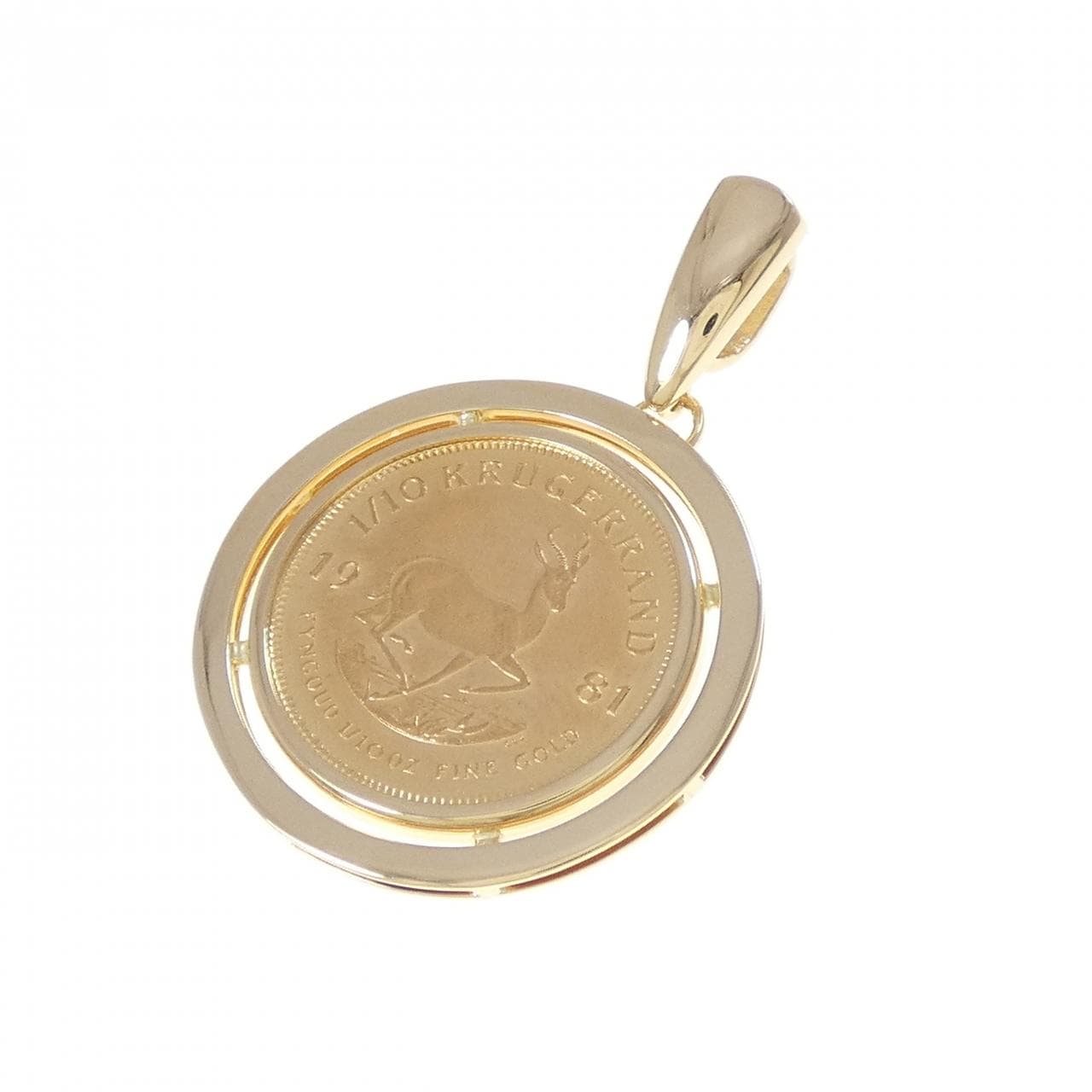 K18YG(枠) コイン ペンダント