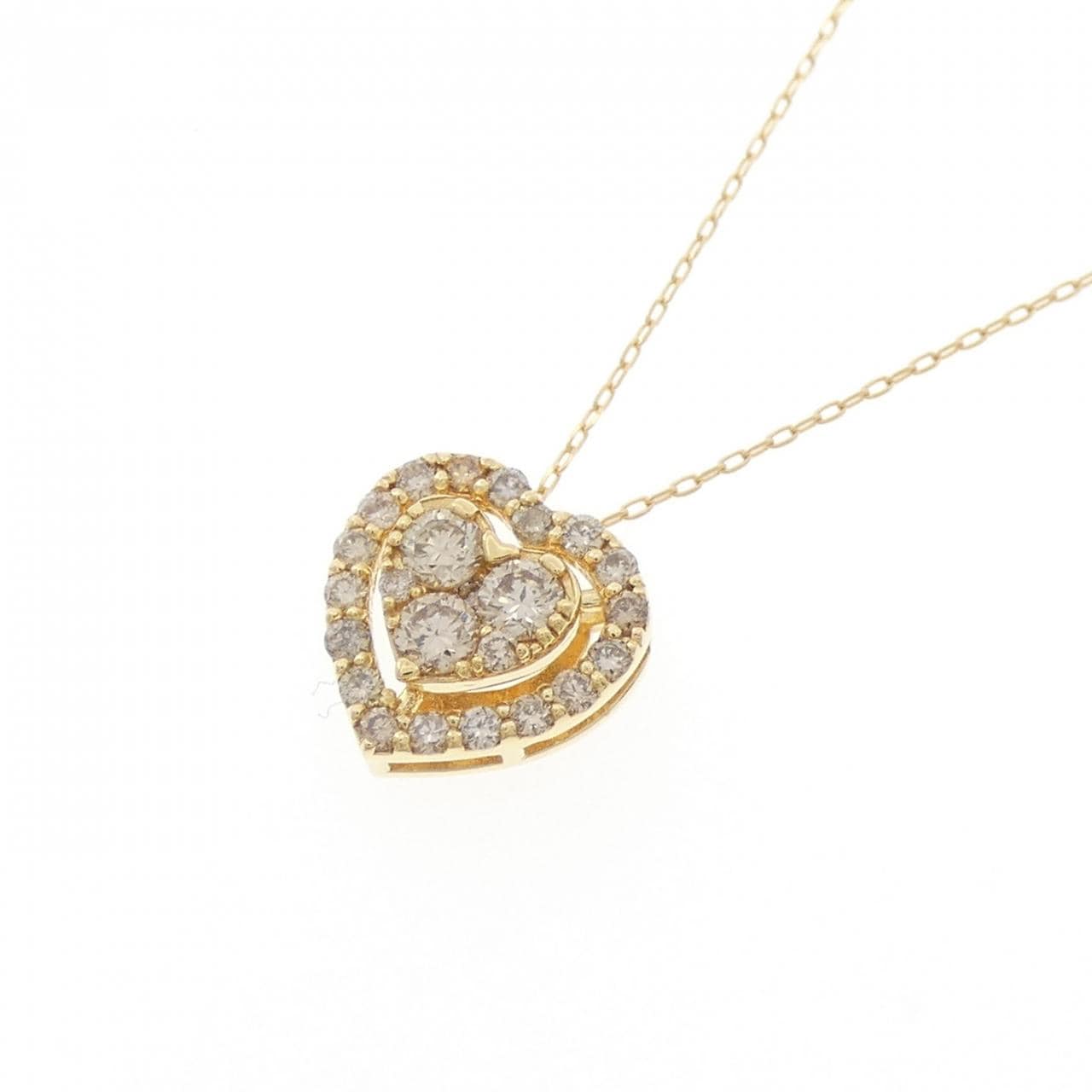 K18YG ハート ダイヤモンド ネックレス 0.30CT