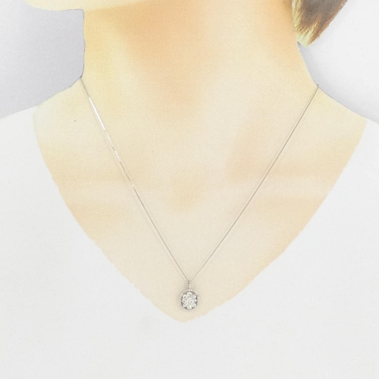 【新品】PT900/PT850 ダイヤモンド ネックレス 0.21CT