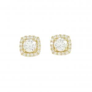 【リメイク】K18YG/ST ダイヤモンド ピアス 0.534CT 0.546CT E-F SI1 3EXT H&C