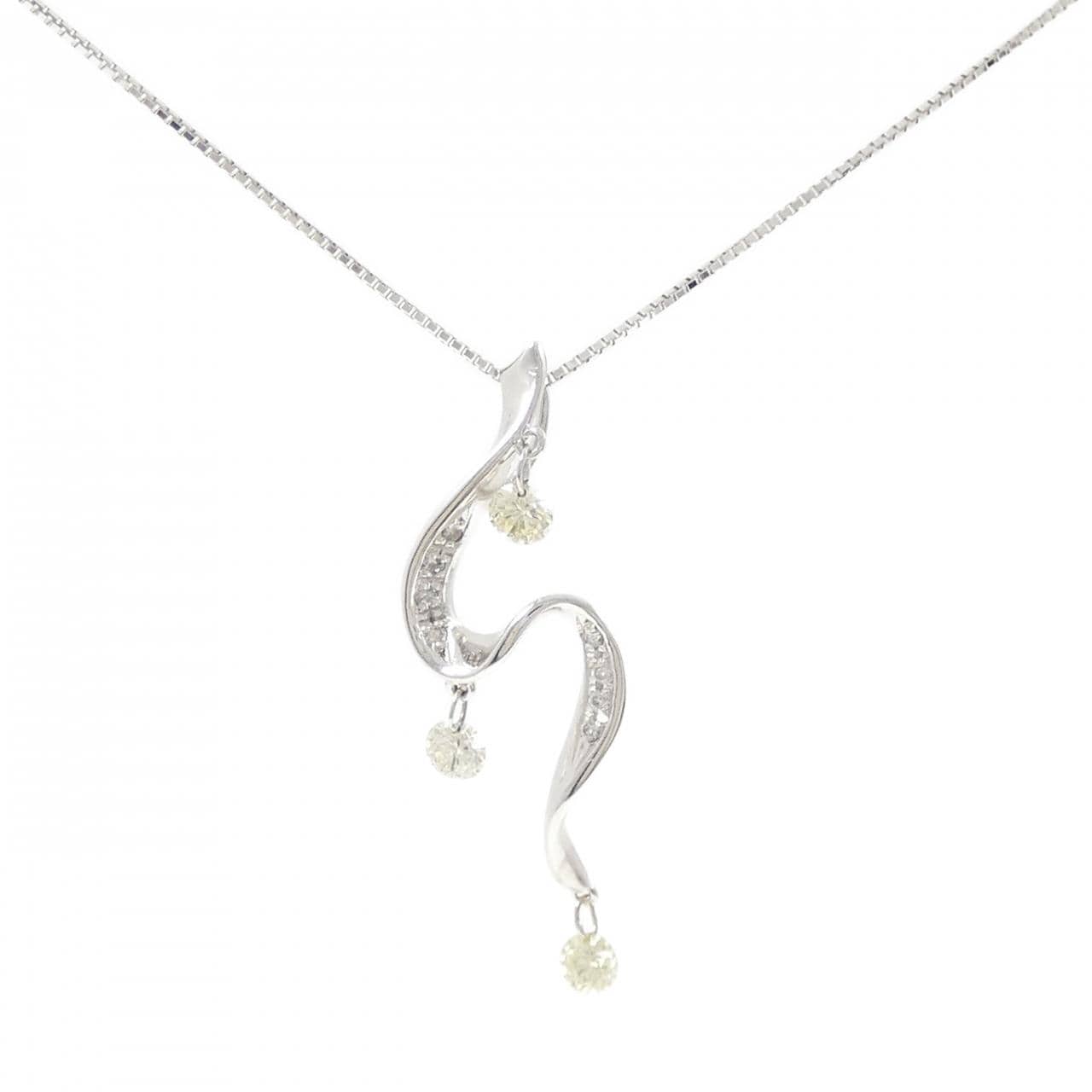 K18WG ダイヤモンド ネックレス 0.46CT