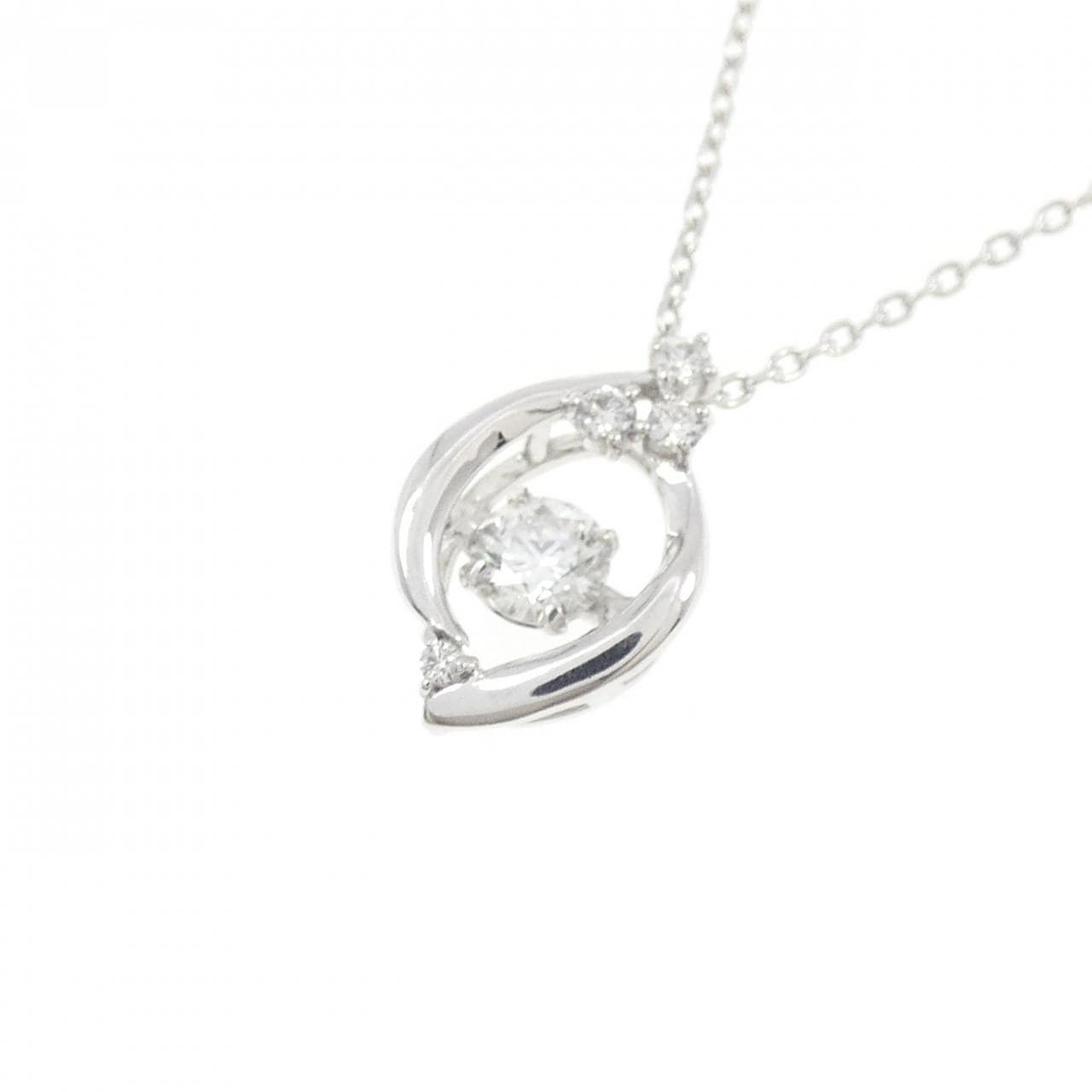 K18WG ダイヤモンド ネックレス 0.18CT