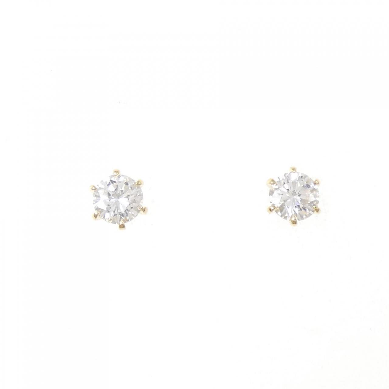【リメイク】K18YG/ST ダイヤモンド ピアス 0.255CT 0.260CT F SI1-2 VG-Good
