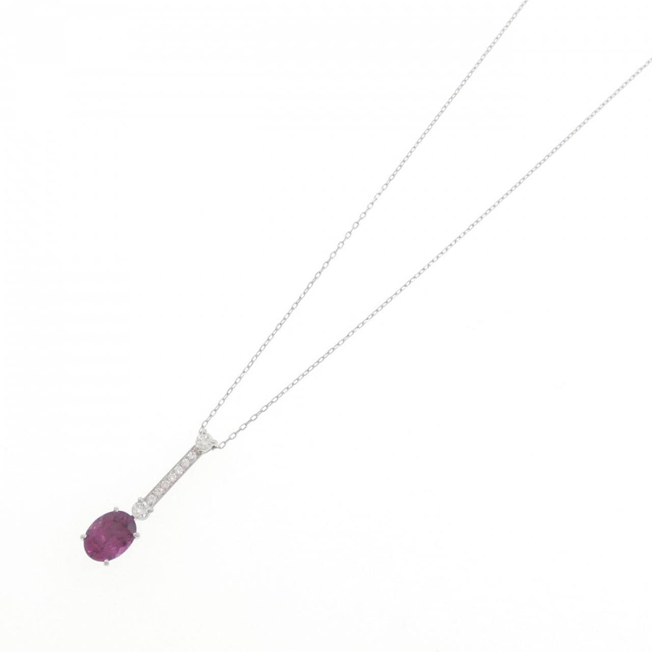PT900/PT950 ガーネット ネックレス 1.48CT