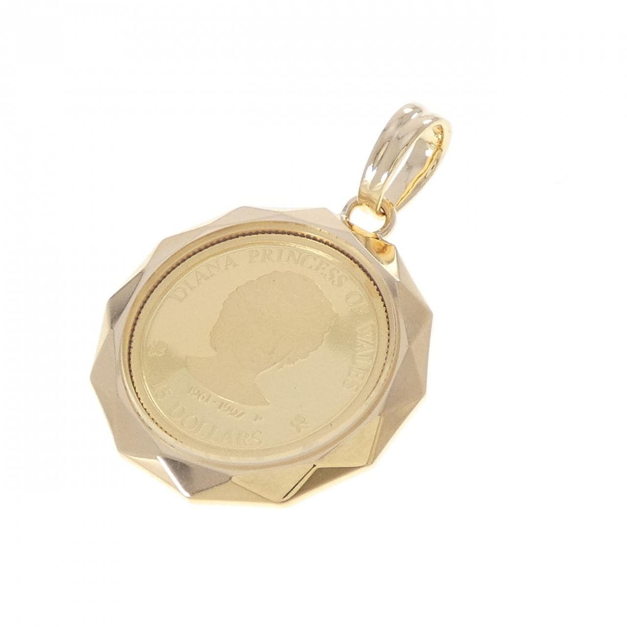 K18YG(枠) コイン ペンダント