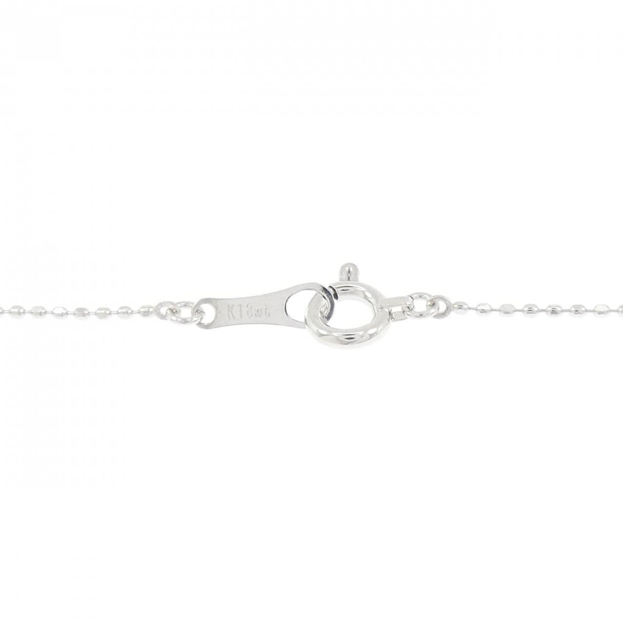 K18WG ハート サファイヤ ネックレス 0.13CT