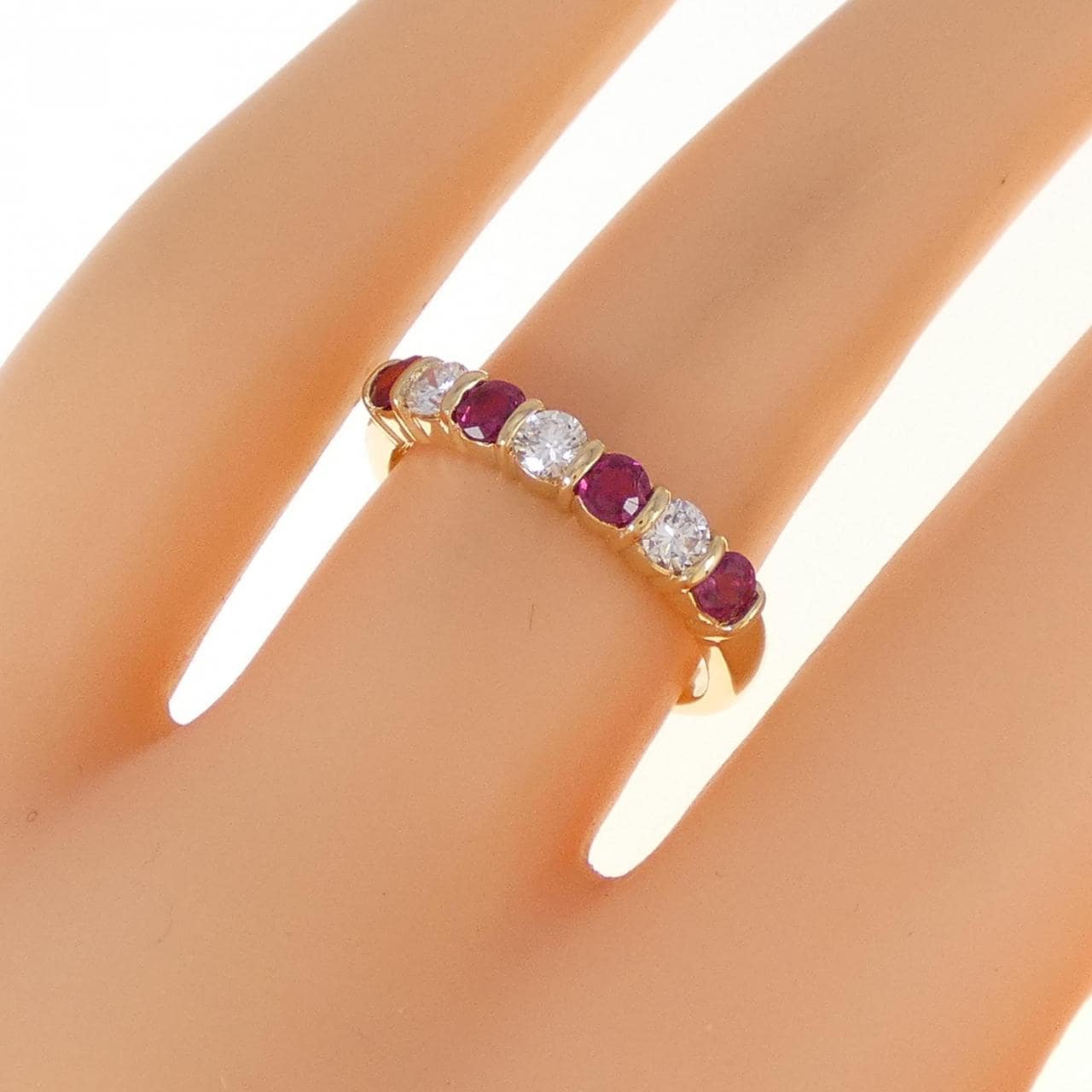 K18YG ルビー リング 0.46CT