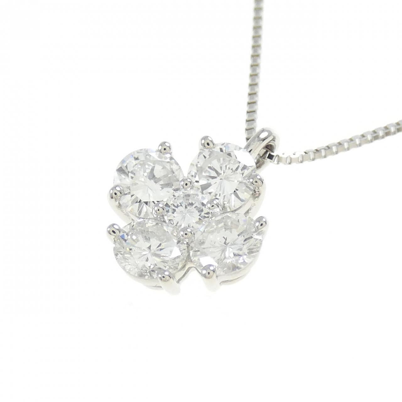 PT900/PT850 フラワー ダイヤモンド ネックレス 1.00CT