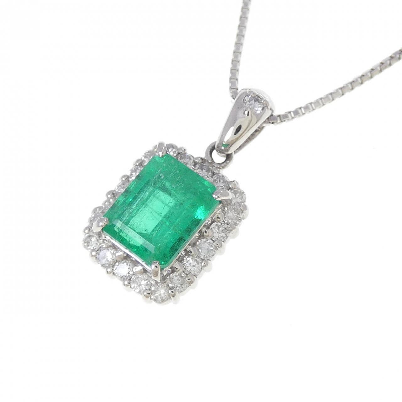 PT900/PT850 エメラルド ネックレス 1.48CT