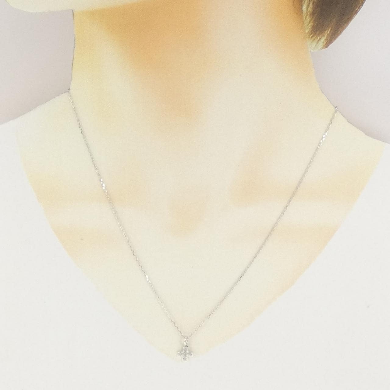 K18WG ダイヤモンド ネックレス 0.03CT