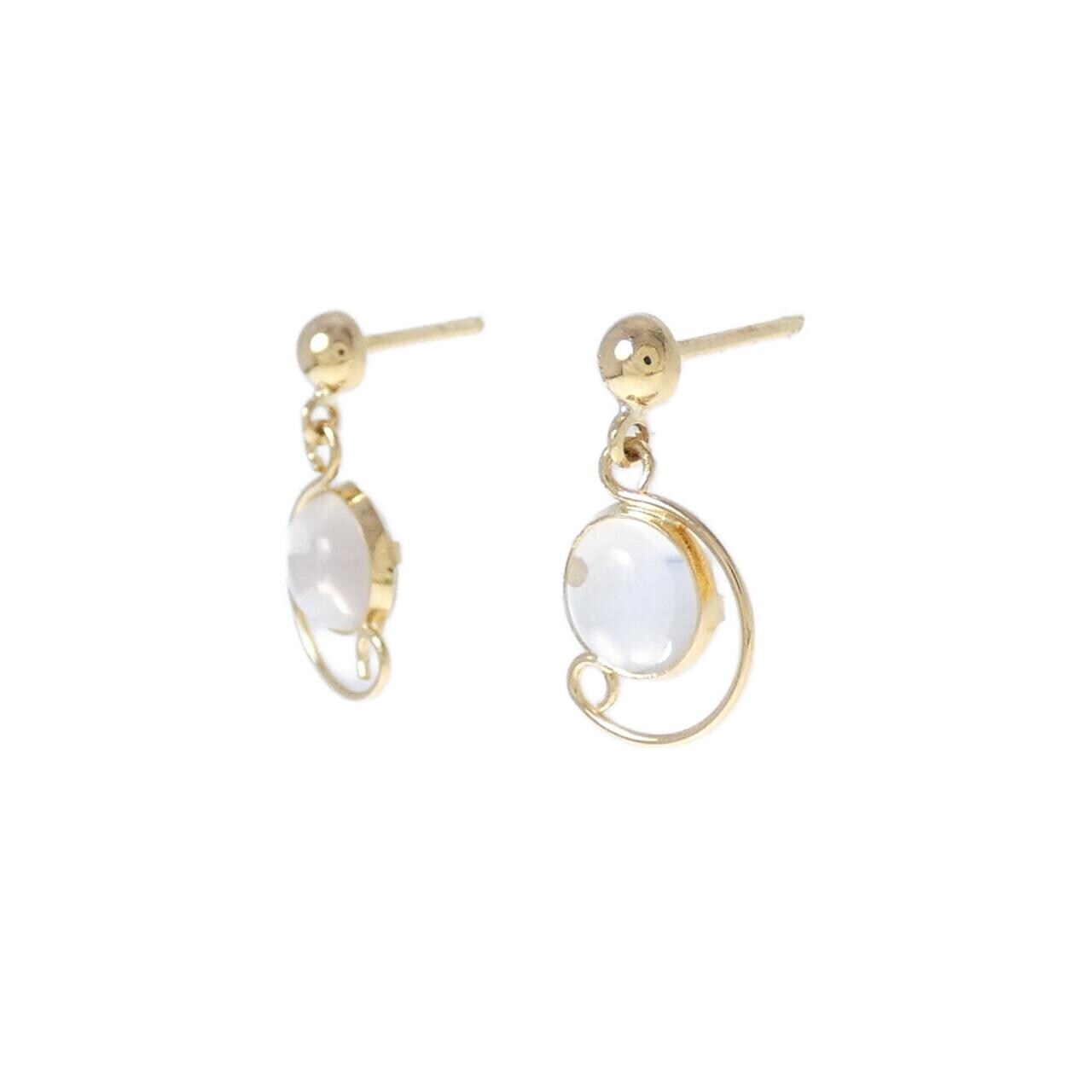 K18YG Moonstone earrings