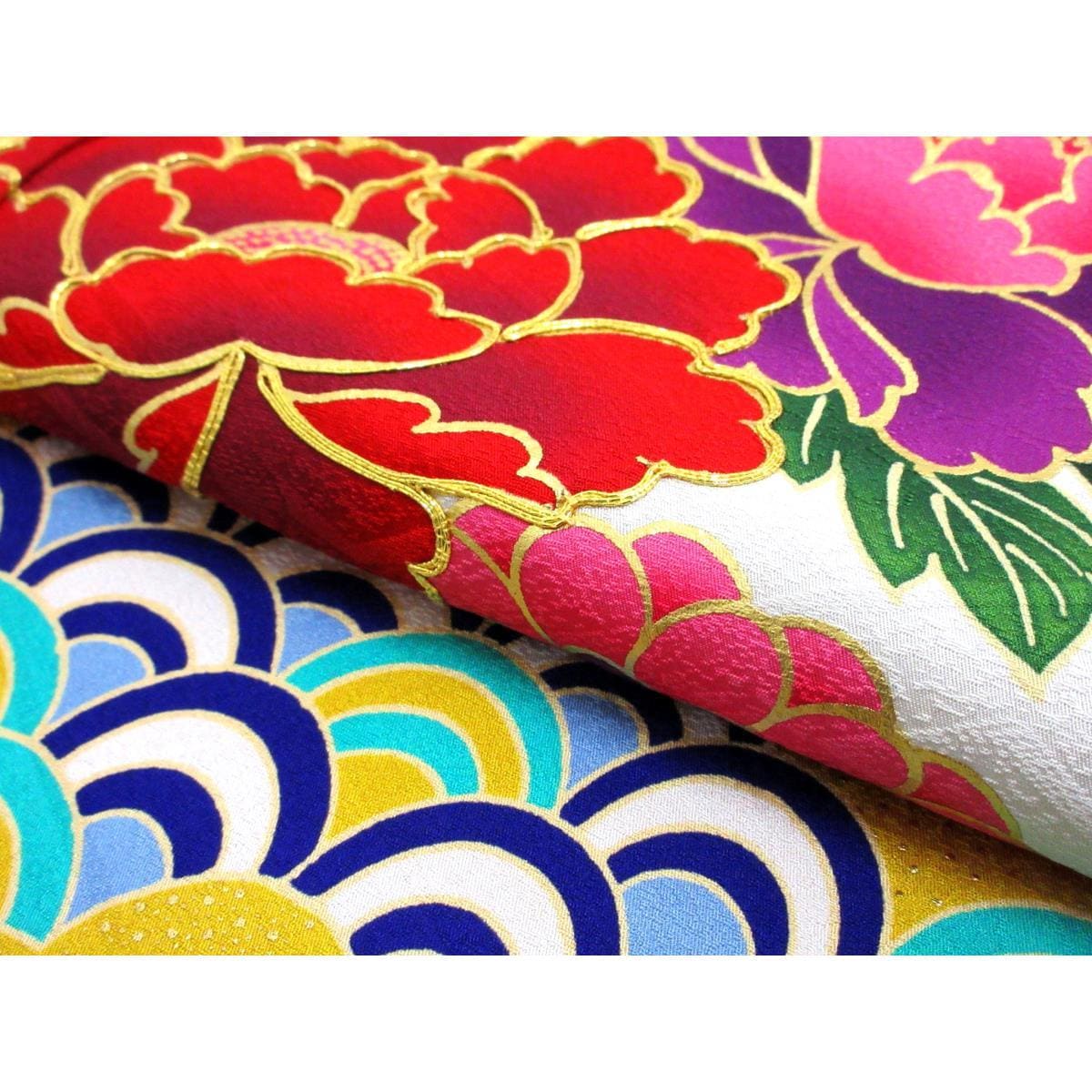 袋帯　友禅金彩加工　刺繍入り