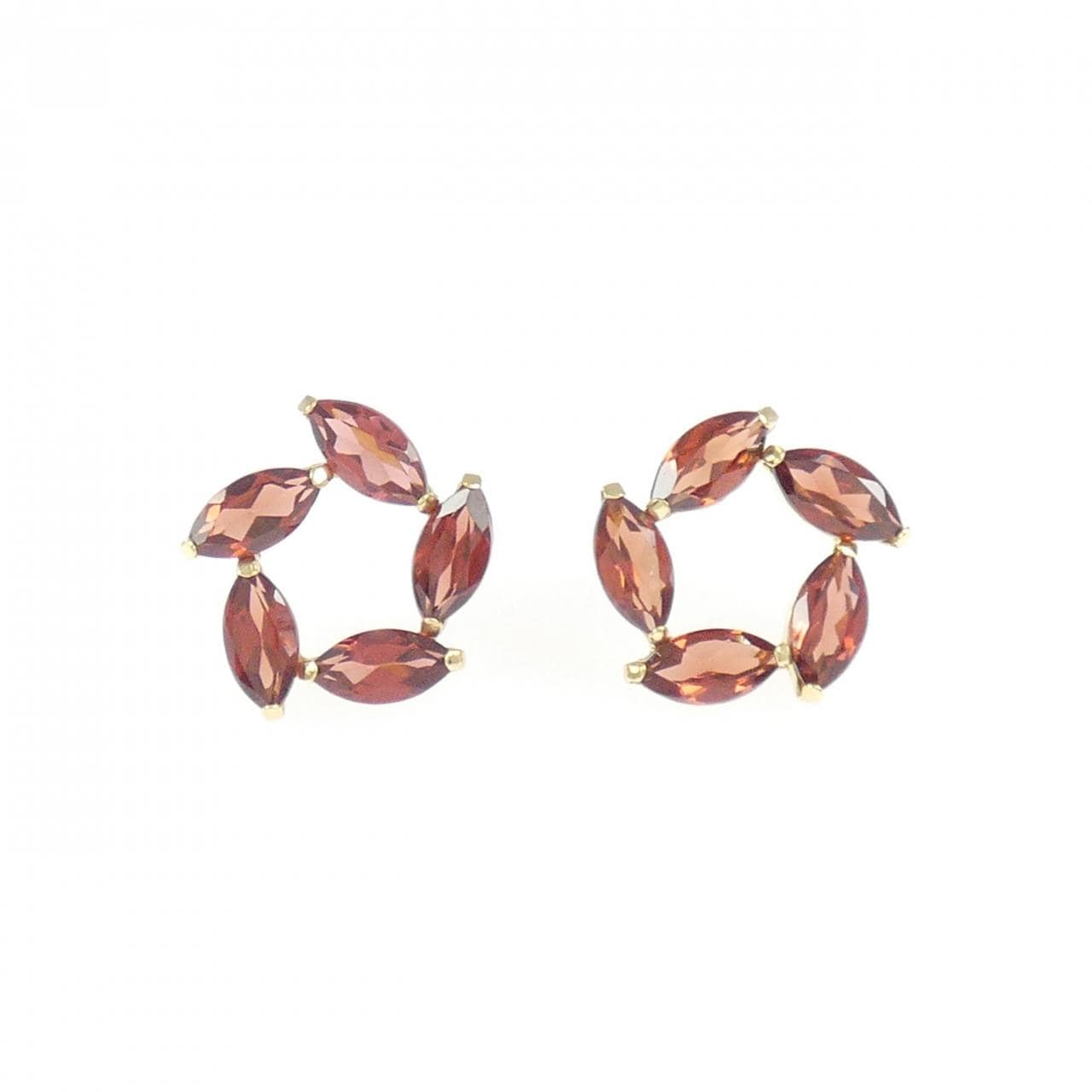 K18YG ガーネット ピアス 2.80CT