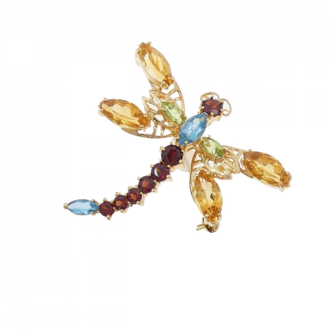 ポンテヴェキオ トンボ カラーストーン ブローチ