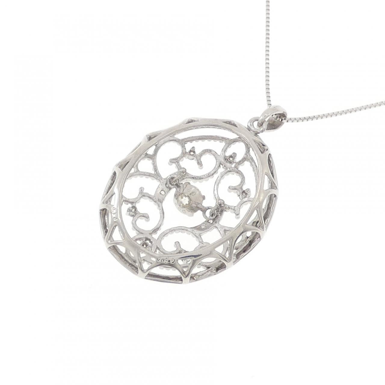 K18WG ダイヤモンド ネックレス 0.18CT