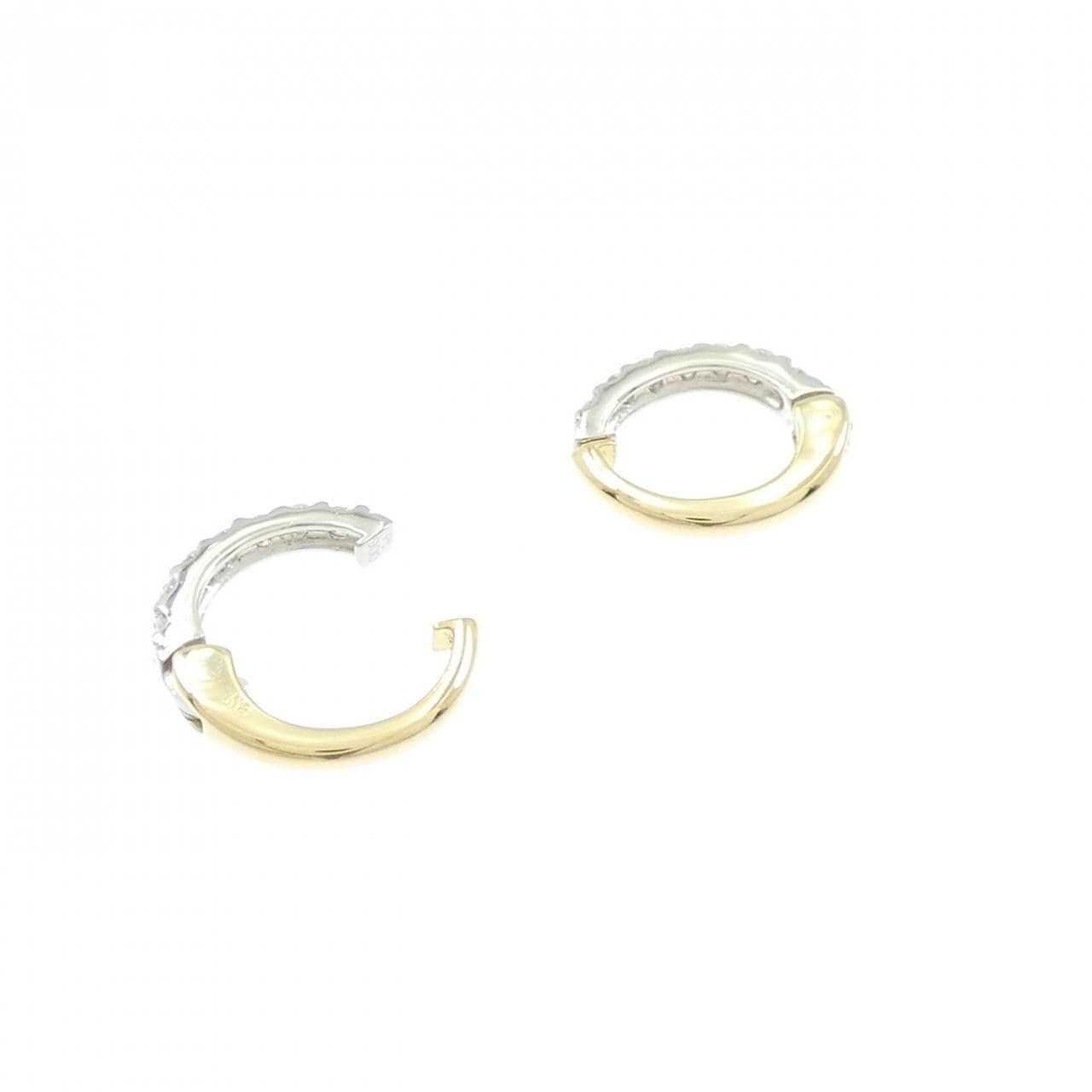 K18YG/PT900 ダイヤモンド イヤリング