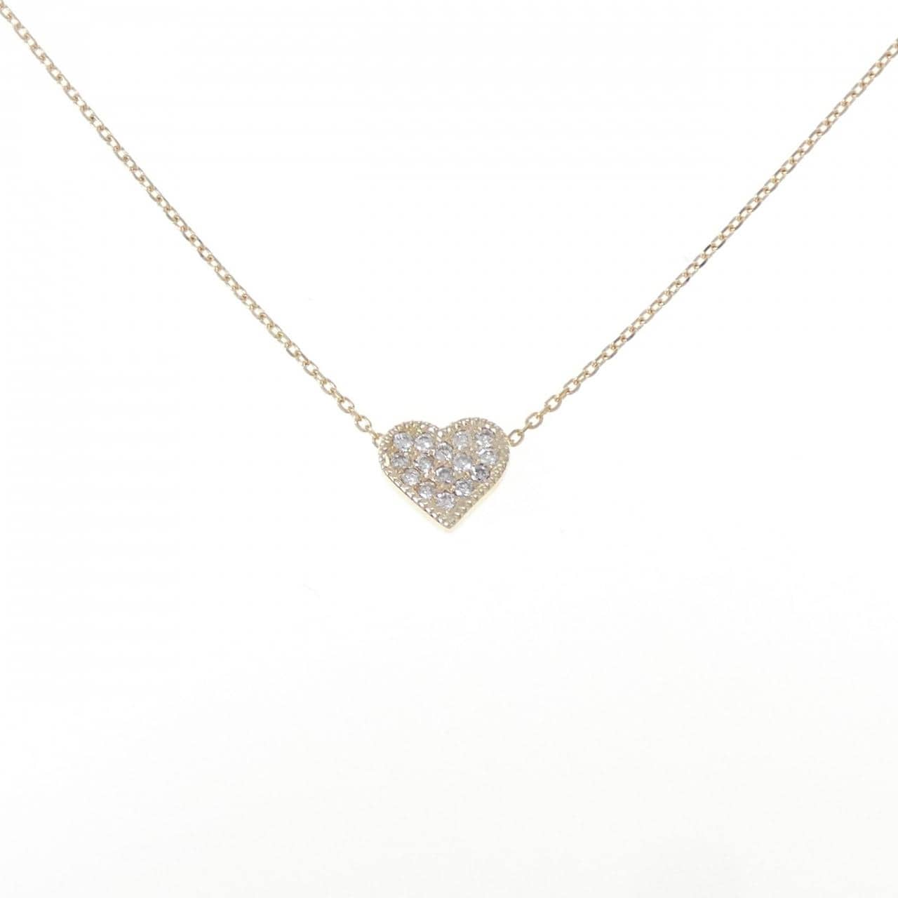 K10YG ハート ダイヤモンド ネックレス 0.12CT