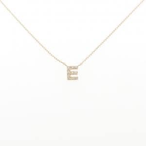 K10YG イニシャルE ダイヤモンド ネックレス 0.04CT