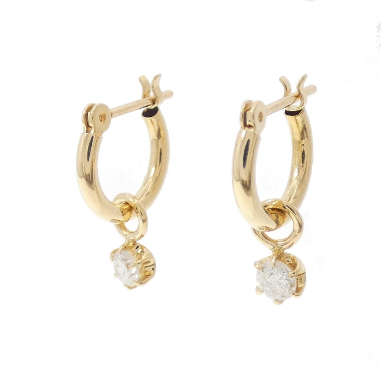 K18YG 2WAY ダイヤモンド ピアス 0.2CT