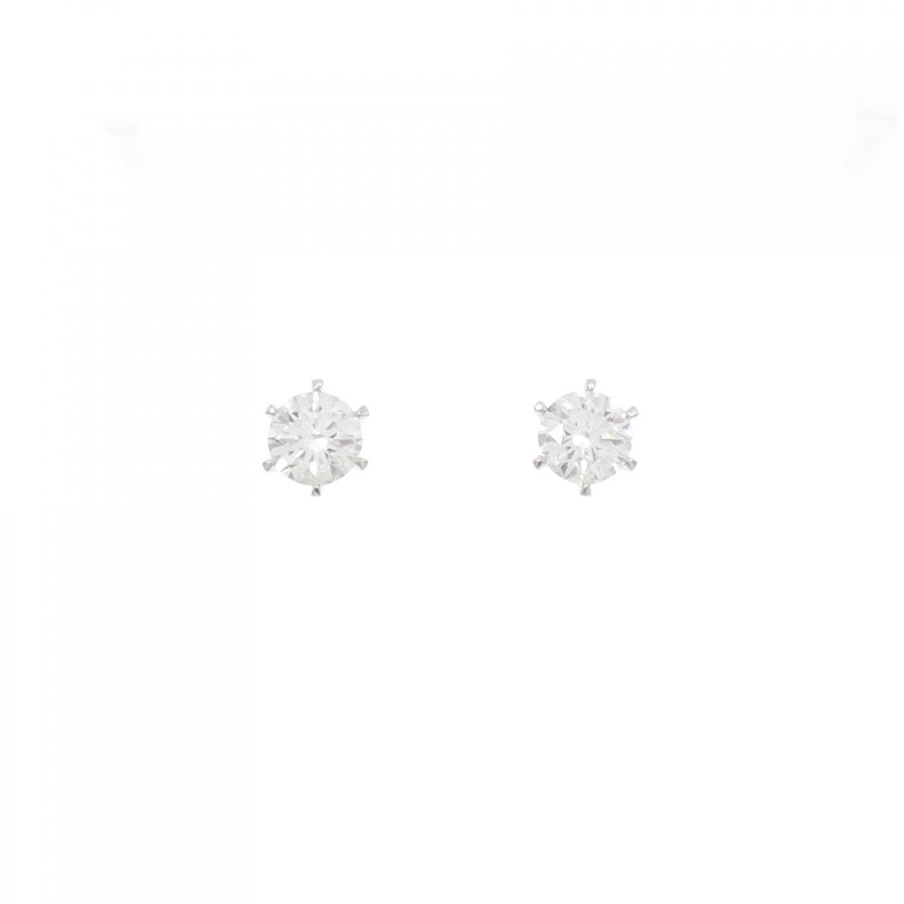 【リメイク】PT900/ST ダイヤモンド ピアス 0.502CT 0.506CT F VS2 3EXT-EXT