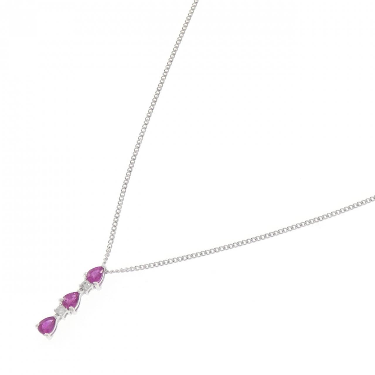 K18WG ルビー ネックレス 0.66CT