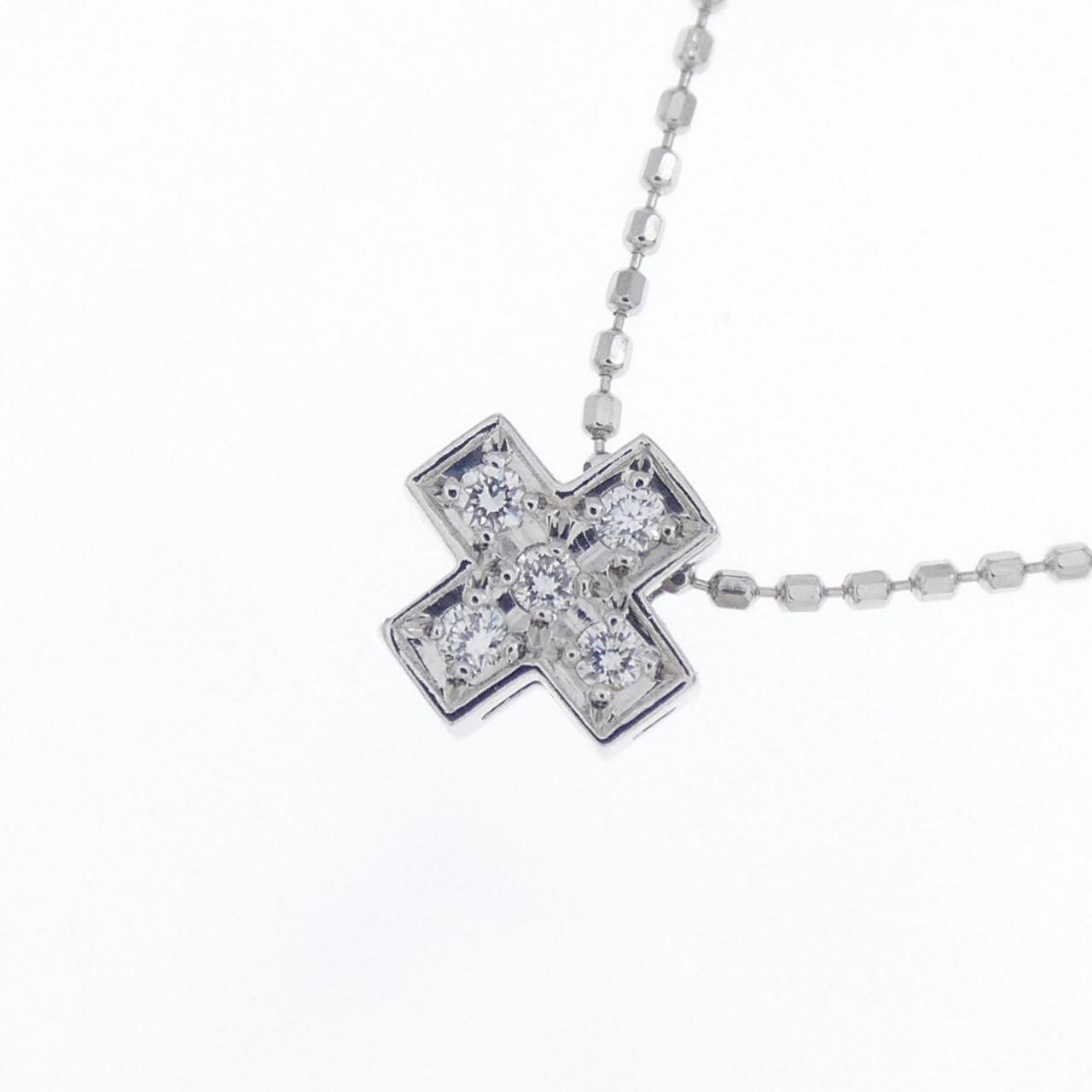 コメ兵｜PT/K14WG クロス ダイヤモンド ネックレス 0.05CT｜ジュエリー