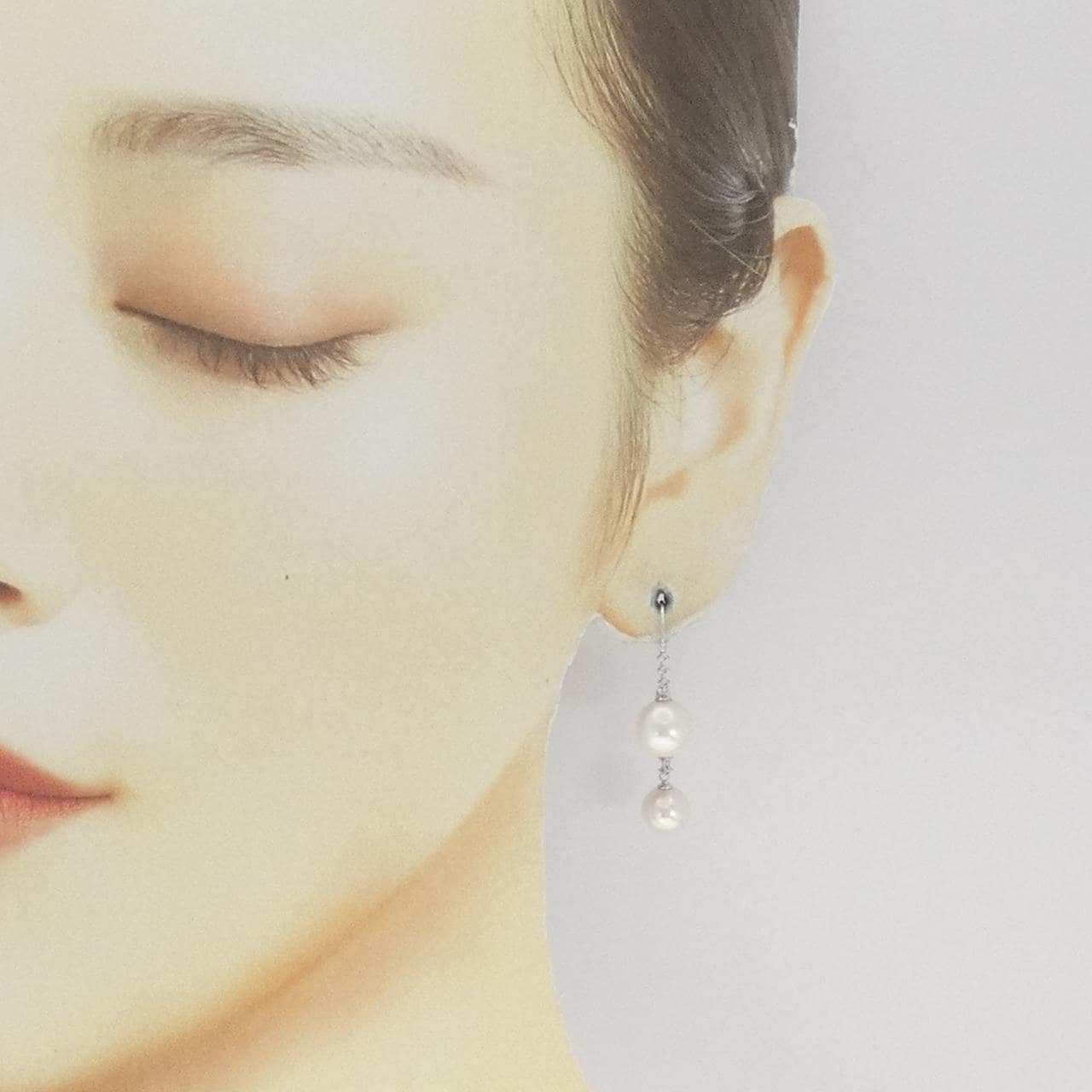 K18WG アコヤパール ピアス