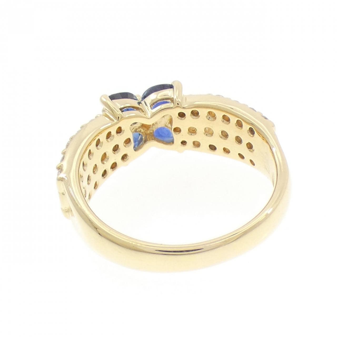 K18YG フラワー サファイヤ リング 0.83CT