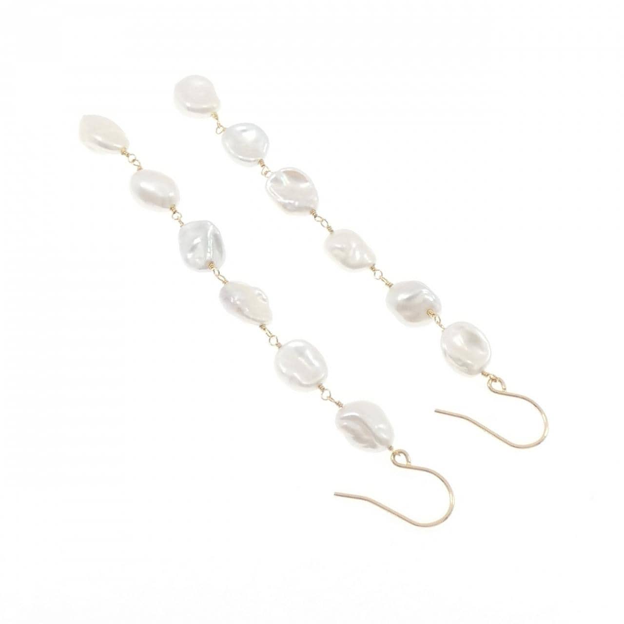 K18YG 淡水パール ピアス