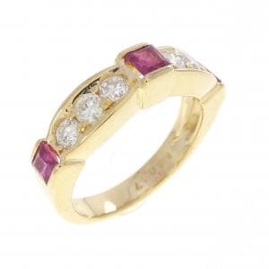 K18YG ルビー リング 0.47CT