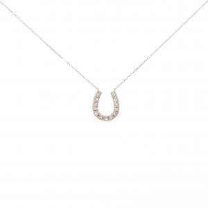 K18PG ホースシュー ダイヤモンド ネックレス 0.32CT