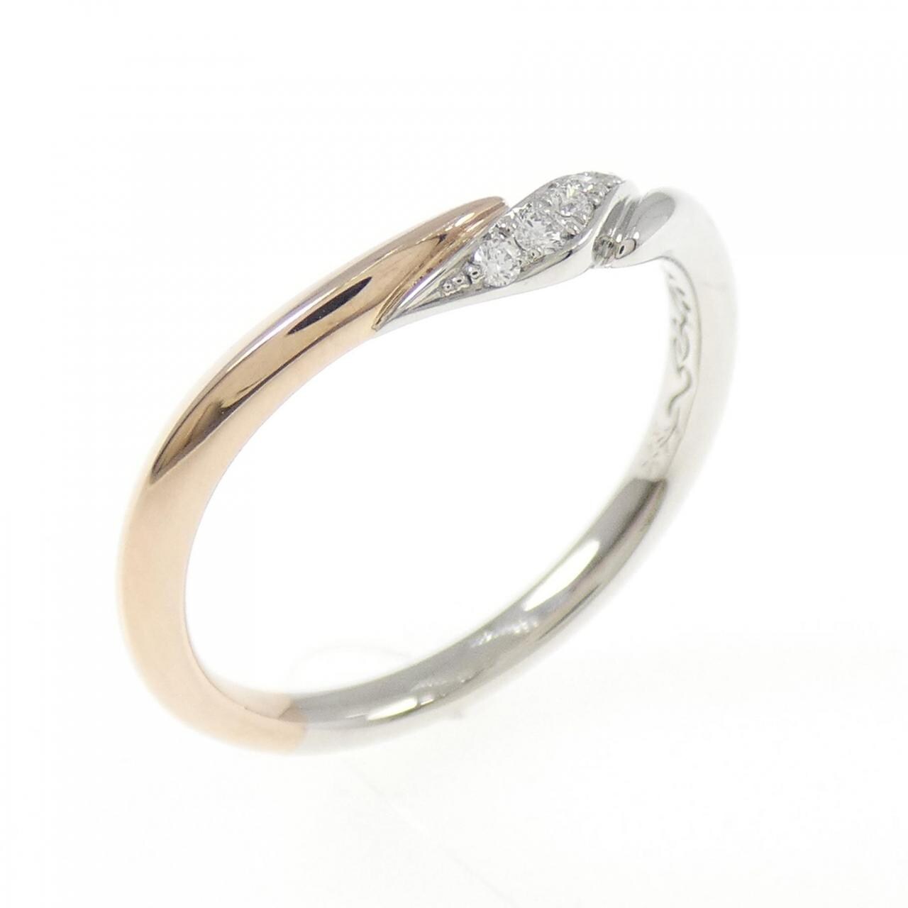 PT950/K18PG ダイヤモンド リング 0.034CT